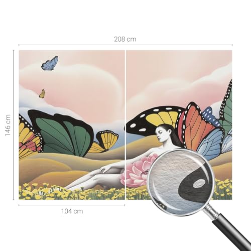 Papier peint lavable prairie aux papillons haute qualité 208x146 cm - 5