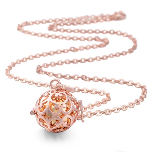 Eudora Rose Gold Plated Lockets Pendant Necklace With 18Mm Sounds Chime Ball Harmony Ball #TOP24