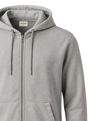 Image of ADRO Mens Cotton Solid Zipper Hoodie Sweatshirts