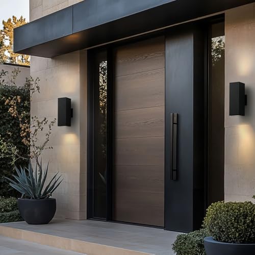 Image of mirrea 14 inch Modern Outdoor Porch Light, 2 Lights, Oil Rubbed Bronze, 2 Pack