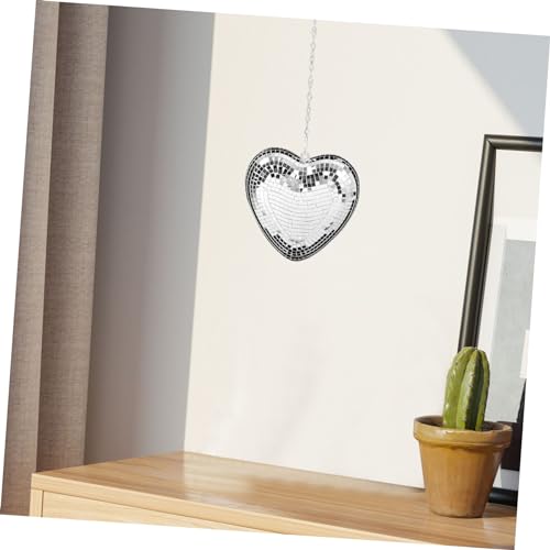 Adorno colgante en forma de corazón con superficie reflectante para fiestas, bodas y celebraciones reutilizables miniatura 6