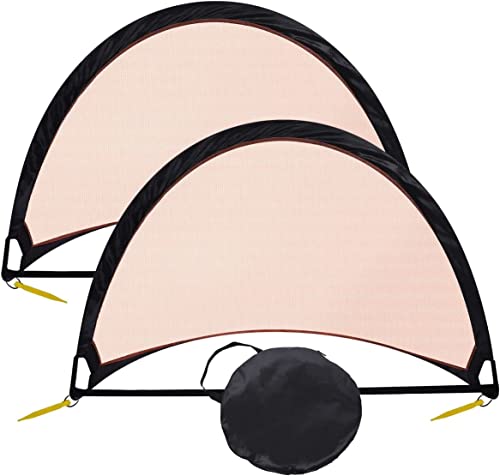 Pop Up Soccer Goal, 4X2.7X2.7 FT Set of 2 Kids Soccer Net for Backyard, Portable Soccer Training Net with Carrying Bags, Toddler Soccer Goals Instant Soccer Play