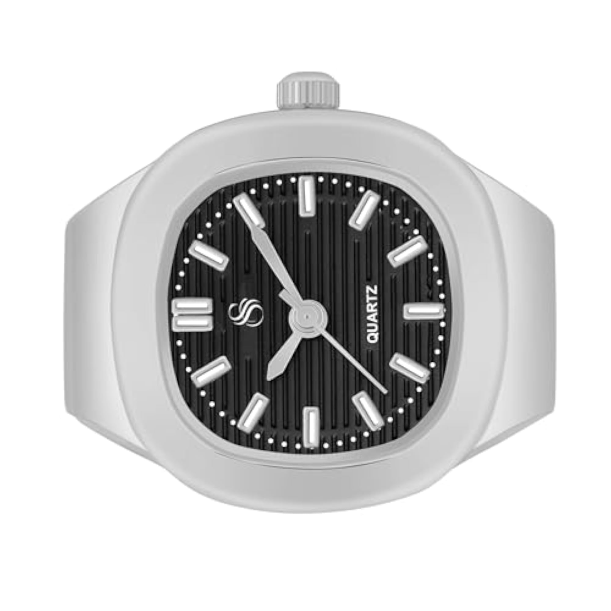 Women's Analog Fashion Stainless Steel Square Ring Watch