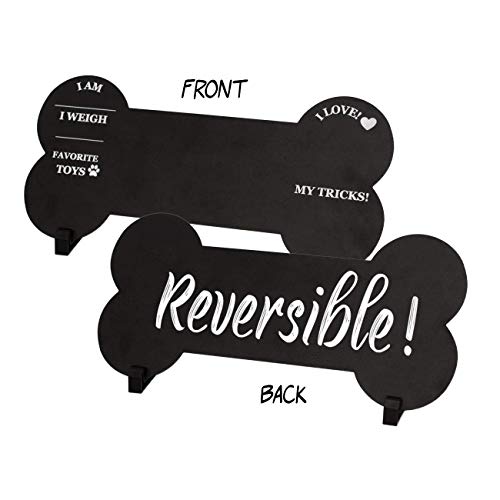 Ollypop Dog Milestone Chalkboard Sign - Birthday Photo Double Sided Reusable Keepsake Message With Stands For Adoptions, Birthday Parties, Holiday, Celebrations #TOP4