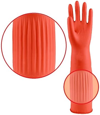 MIN-XL Cleaning Glove, Waterproof and Oil-resistance, Suitable for kitchen CleaningClothes WashingHousehold Cleaning DishwashingCar WashIndoor and Outdoor CleaningPet Care Use,etc(45CM)