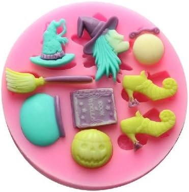 Homwish - DIY Halloween cartoon Ice/Cake/Chocolate/Sugar Decorating Silicone Mini Cube Craft Fondant Mold Tray