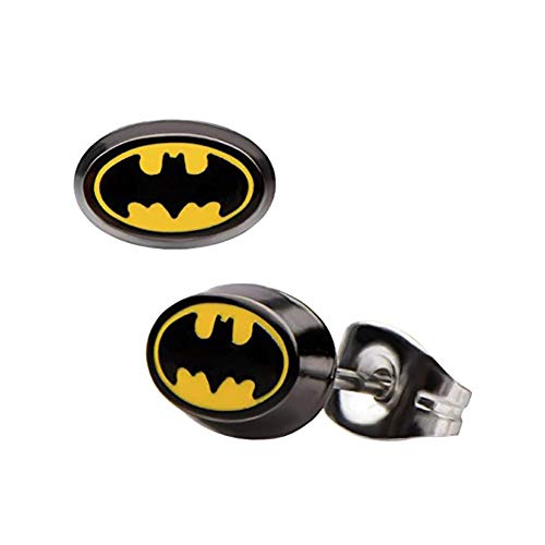 DC Comics Enamel 316L Stainless Steel Batman Stud Earrings