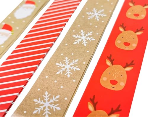 80 Christmas Paper Chains – Peel & Seal DIY Festive Decorations – 4 Cute Designs – Kids Christmas Craft Kit – Easy Handmade Garland (22x2.5cm)