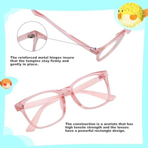 Image of KUGUAOK 3 Pack Kids Blue Light Blocking Glasses, Boys Girls Computer Gaming TV Glasses, Lightweight Eyeglasses Frame (Age 4 to 12)