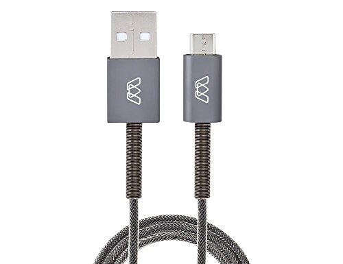 MOS Spring Micro USB Cable - Aluminum Heads, Steel Spring Relief & Exoskeleton Braided Jacket, Deep Grey, 3 ft. MOS Spring Micro USB Cable - Aluminum Heads, Steel Spring Relief & Exoskeleton Braided Jacket, Deep Grey, 3 ft.