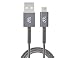 MOS Spring Micro USB Cable - Aluminum Heads, Steel Spring Relief & Exoskeleton Braided Jacket, Deep Grey, 3 ft.