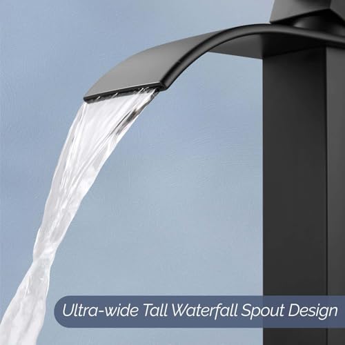 YESOP Torneira Para Banheiro Preta Monocomando Alto Preto 30 cm