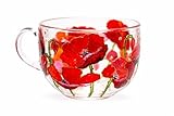 Red Poppy Mug Personalized Flowers Coffee Mug for Mom, Flowers Hand Painted Tea Cup Floral Mother's Day Gift Customized Favor