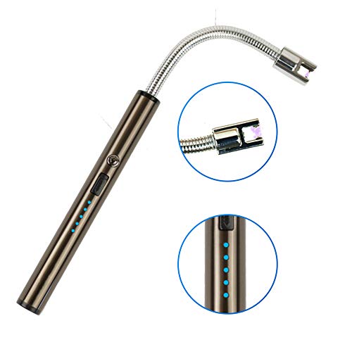 NWGear Electric Arc Lighter | Candle Lighter with Long 360° Flexible Neck, LED Battery Indicator, USB Rechargeable, Splash & Windproof – for Candles, Gas Stoves, Emergency - No Logo