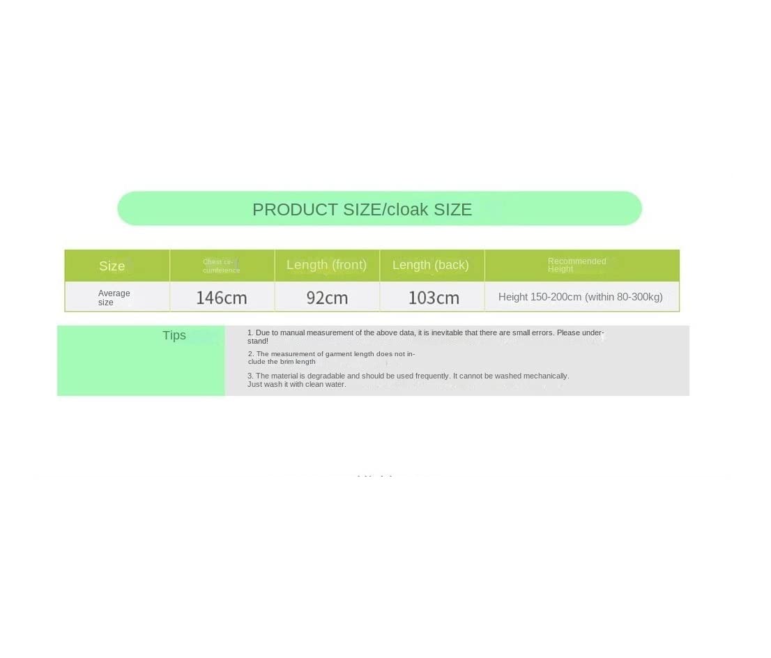 Raincoat Poncho Unisex Rain Poncho Hooded Waterproof Raincoat Jacket for Adults Women Men Rain Poncho Rain Coat