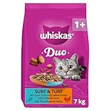 WHISKAS Duo Trockenfutter für ausgewachsene Katzen 7kg Surf & Turf
