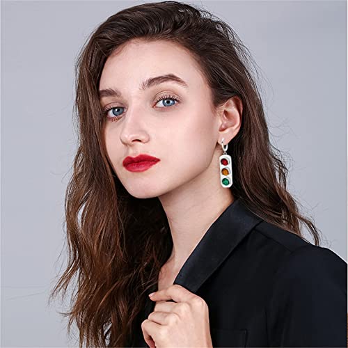ANXIN Unique Personality Creative Traffic Light Drop Dangle Earrings Simple Fashionable Geometric Color Traffic Light Earrings Jewelry Gifts For Women3
