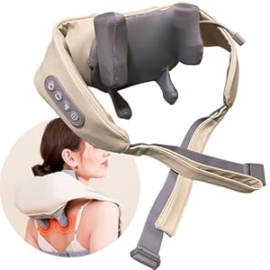 Neck and Back Massager with Soothing Heat,Deep Tissue 6D Expert Kneading Massage,Electric Kneading Back Massager,Massage Pillow for Pain Relief Deep Tissue.Electric Full Body Massager.Gift for Parents