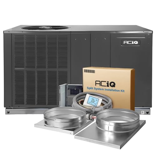 ACiQ 5 Ton 13.4 SEER2 Packaged Heat Pump Unit with 10kW Back-up Heat Kit & Install Kit - R32 Horizontal | 60000 BTU AC/Heating System