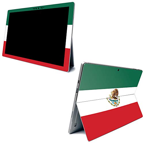 Image of MightySkins Carbon Fiber Skin for Microsoft Surface Pro 7 - Mexican Flag | Textured Carbon Fiber Finish | Easy to Apply, Remove, and Change Styles | Made in The USA
