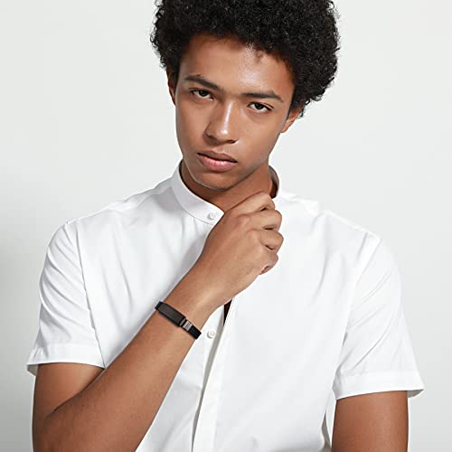 Memediy Personalized Bracelet Engraving Names Silicone Sport Wrist Identification Id Tag Bracelet Customized For Men Women Stainless Steel Rubber Adjustable - (15Mm Wide, Black Color) #TOP4