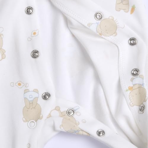 Chicco Macacão de Algodão com Abertura Frontal para Outono para Bebês e Crianças Pequenas, Unisex, Branco e ouro