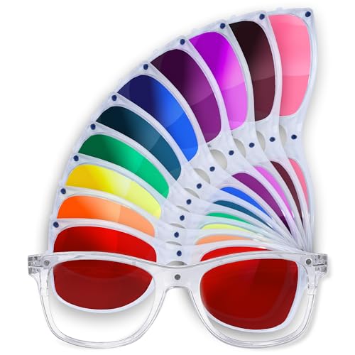 GloFX Snaps: Color Therapy Glasses - Magnetic Sunglasses with Stabilizing Notch - All-Day Comfort for Light, Photophobia & Migraine Relief - Snap-On Design with 10 Therapeutic Lenses