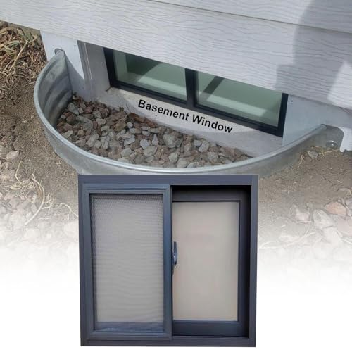 Ventana corredera horizontal de 32x14 de aluminio negro y vidrio templado 2