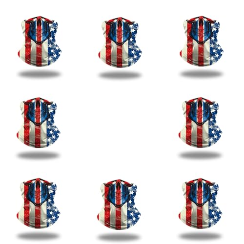 Image of Neck Gaiter Balaclava Bandana Face mask, Sun Wind protection, Cycling, Running, Hiking Sports, for Men & Women (Flag+Skull, 8)