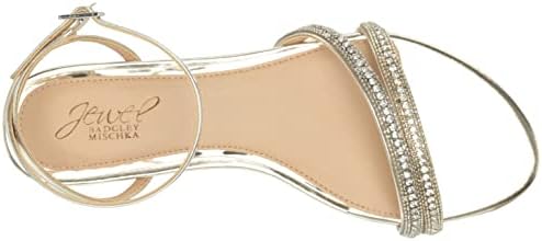 Jewel Badgley Mischka Women's Roslyn Flat Sandal, Gold Metallic, 10 | Image 4