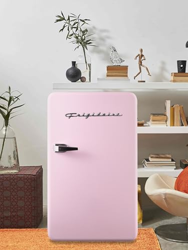 Frigidaire Retro Compact Refrigerator with Chiller, 3.2 cu ft Countertop Fridge, Built-In Bottle Opener, Rounded Corners, Premium, for Office, Bedroom, Dorm Room, Cabin, 18.5D x 20W x 31.5H (Pink) on Fridge.com