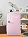 Frigidaire Retro Compact Refrigerator with Chiller, 3.2 cu ft Countertop Fridge, Built-In Bottle Opener, Rounded Corners, Premium, for Office, Bedroom, Dorm Room, Cabin, 18.5D x 20W x 31.5H (Pink)