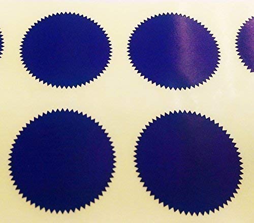 Audioprint Ltd. Pack of 200-41mm Starburst Notary/Legal/Certificate Seals - Colour Code Stickers/Sticky Labels - Choose Your Colour/s (Dark Blue)