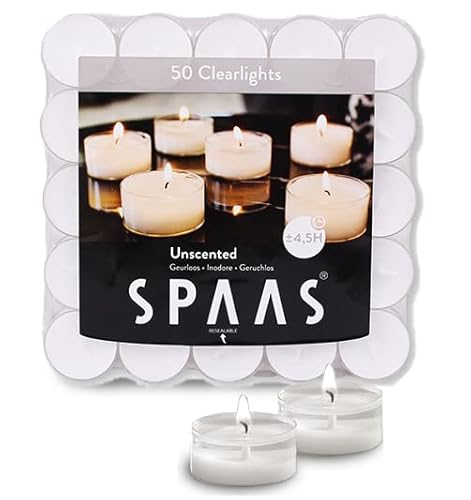 50-100 Clearlights SPAAS© Teelicht in Plastikschale Acryl Cup Crystal Gastro (100) Cover