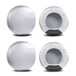 Amfor Tire Covers Set of 4, Waterproof Anti-UV Sun Snow Rain Tire Covers for Trailers, RV, Camper, SUV, Truck, Fit 24-26 inches Tire Diameter