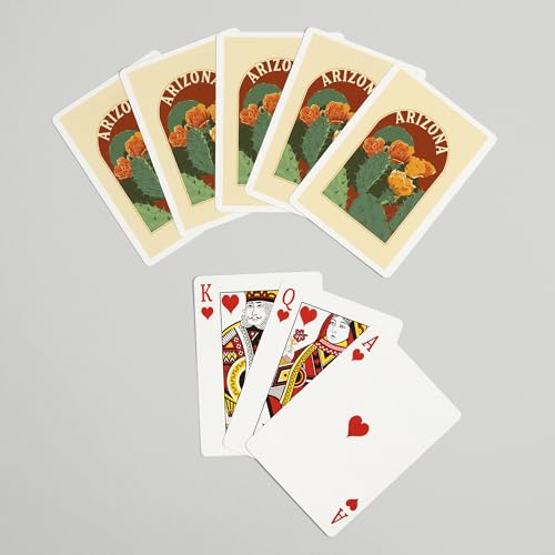 Arizona, Prickly Pear Cactus, Naipes Poker 52 cartas miniatura 7
