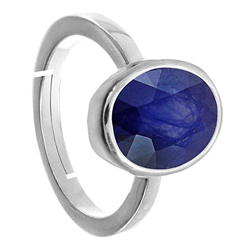 Pierre Neelam Ratan non traitée sur bague ajustable en Panchdhatu - 2