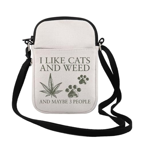 Sac à bandoulière pour festival et sorties quotidiennes style décontracté humour chat