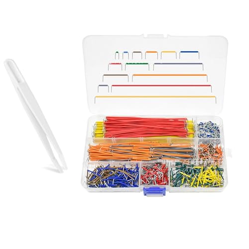 AMONENZ 840 Pièces Câble Bread Board Fil, 14 Tailles Breadboard Jumper Fil Kit, Câble Breadboard, avec Pinces en Plastique, pour L'électronique sur Plaque...
