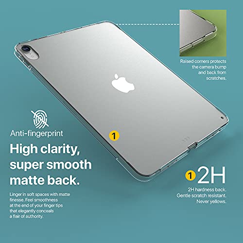 Tineeowl Arctic Ipad Air 5 / 4 Case 10.9 Inch [2022, 2020], Ultra Thin Crystal Clear Case With Matte Back, Supports Apple Pencil Charging And Touch Id, Tpu Bumper (Clear/Matte Back) #TOP1