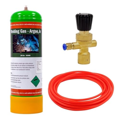 Argon Disposable Gas KIT Bottle MIG TIG Welding w/Regulator Hose 2.2L (Argon 100%)