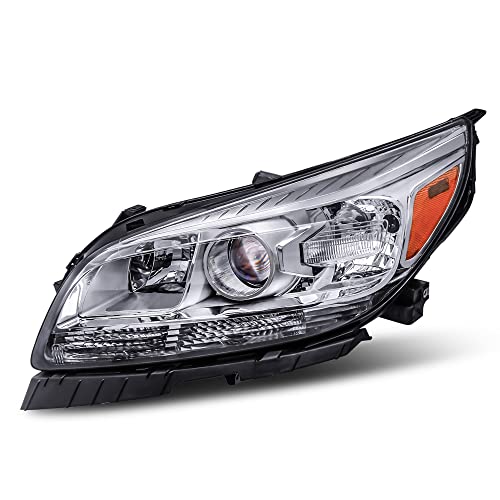 MOSTPLUS - Left Headlight Assembly - Compatible with 2013 2014 2015 Chevy Malibu -Chrome Housing Driver Side Front Light
