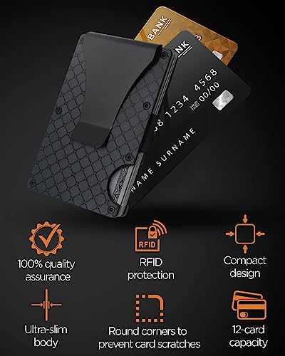 Minimalist Stylish Slim Wallet For Men - Rfid Blocking Credit Card Holder Wallet - Money Clip Easily Removable Money & Cards, Aluminum Metal Wallet #TOP2