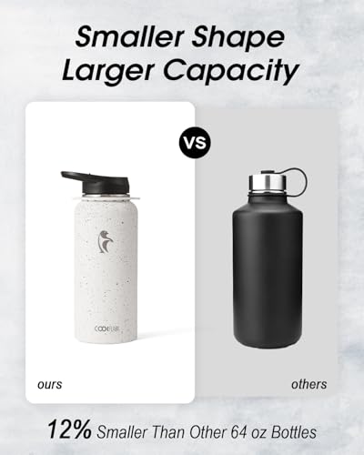 Image of Coolflask 32 oz Water Bottle Insulated Stainless Steel with Strap
