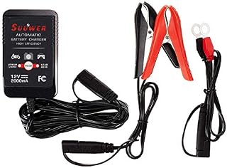 Suuwer SUW020, 2-Amp Fully-Automatic Smart Charger, 12V Battery Charger, Battery Maintainer, for Sealed