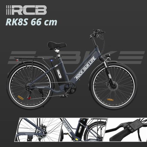 Miniatura 9 de Rcb Bicicleta Eléctrica E Bike De 26 Pulgadas, 36v 12ah Batería De Litio Puede Alcanzar 90km Impacto Ambiental 250w E Bike De Paseo Para Adultos