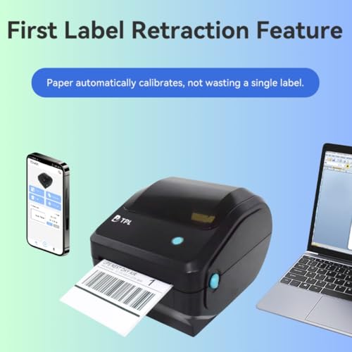 Image of TPL TD-401 Thermal Label Printer | 4x6 Shipping Label Printer | Bluetooth & USB Connectivity | 152mm /s High Speed | Supports Windows, MacOS, Android & iOS | Ideal for E-commerce, Barcodes & MRP Labels