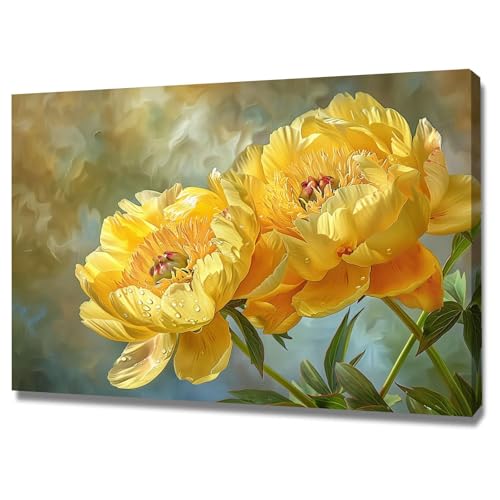 Art mural de peinture végétale WODJEM : impression sur toile encadrée premium