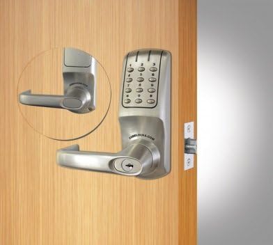 Codelocks CL5210 Heavy Duty Electronic Tubular Latchbolt Brushed Steel 2-3/4" latch Standard Cylinder