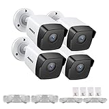 ANNKE 5MP POE Security Camera 4Pcs Bullet IP Camera EXIR Night Vision, H.265+ Video Compression, IP67 Weatherproof for Outdoor Indoor, Remote Access & Motion Alert